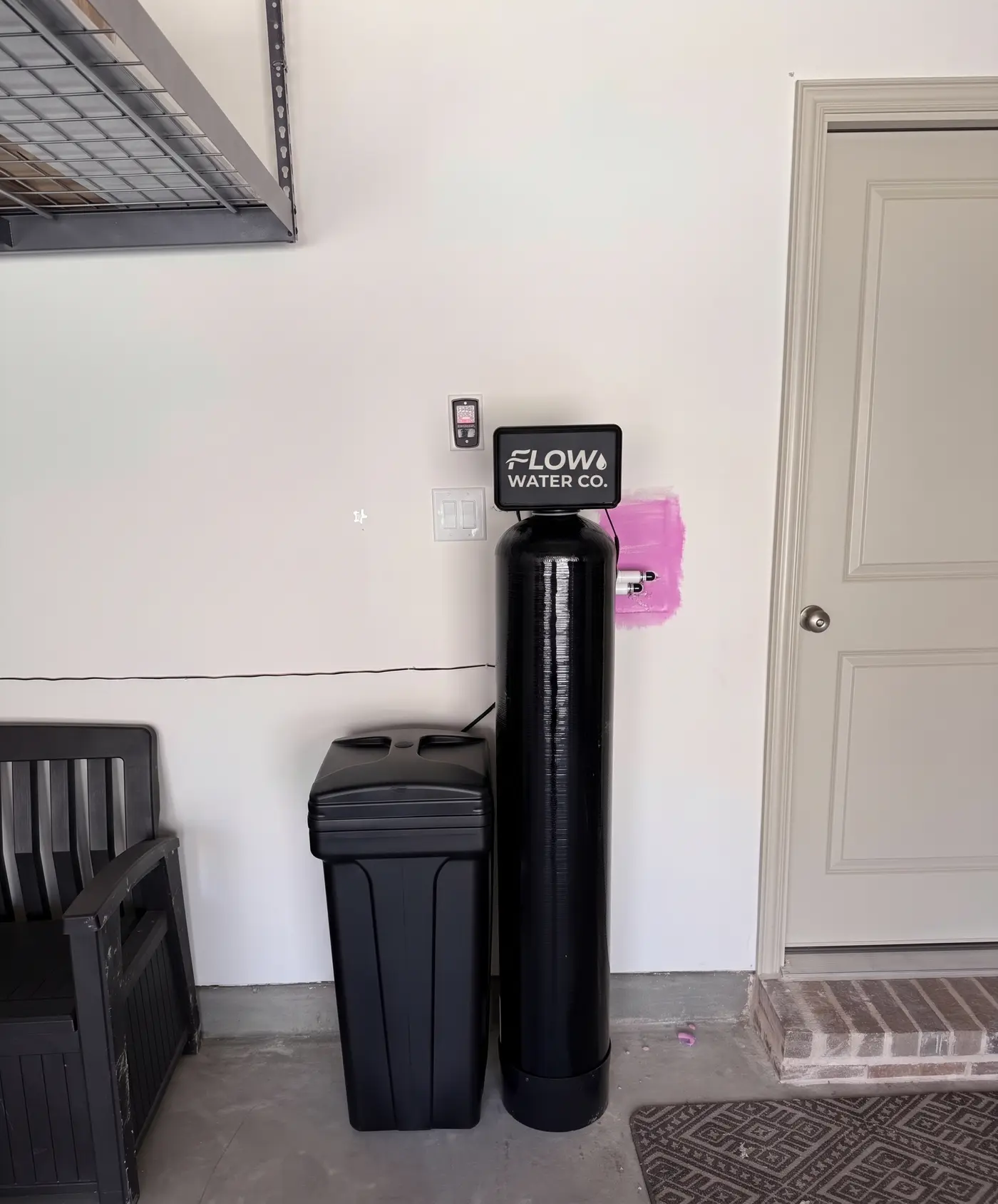 Completed whole-home softener installation, ready for service